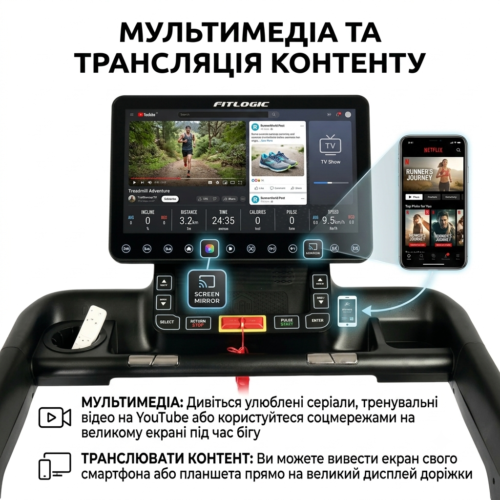 Бігова доріжка FitLogic T581A Mirror